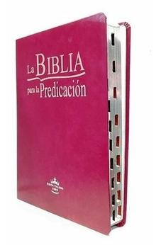 La Biblia para la Predicación RVR60 - Letra Grande, imitación piel purpura, indice y canto plateado