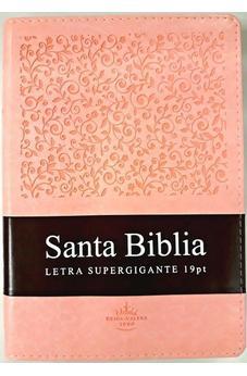 Biblia Letra Supergigante 19 puntos: RVR1960, imit. piel rosa duotone con índice