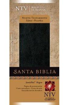 Nuevo Testamento con Salmos y Proverbios NTV, Edición bolsillo ultrafina (SentiPiel, Negro)