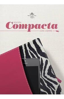 RVR 1960 Biblia Compacta Con Cierre Fucsia/Cebra Con Cierre Simil Piel