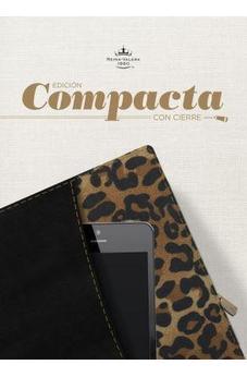 Image of RVR 1960 Biblia Compacta Con Cierre Negro/Leopardo Con Cierre Semi Piel