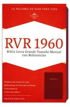 RVR 1960 Letra Grande Tamaño Manual  Rojizo, Imi Piel