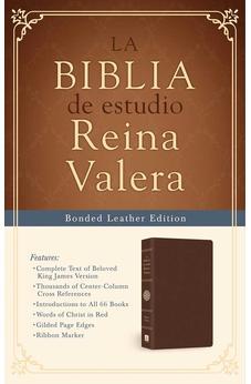 RVR 1909 La Biblia de estudio Reina Valera, Piel Elaborada Marrón