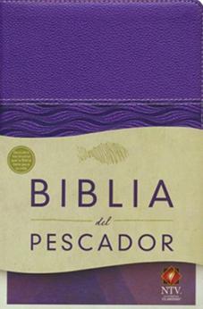 NTV Biblia del Pescador, violeta perlado símil piel