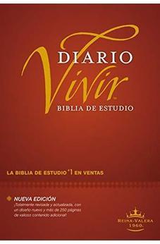 Biblia de estudio del diario vivir RVR60 (Letra Roja, Tapa dura, Vino tinto)